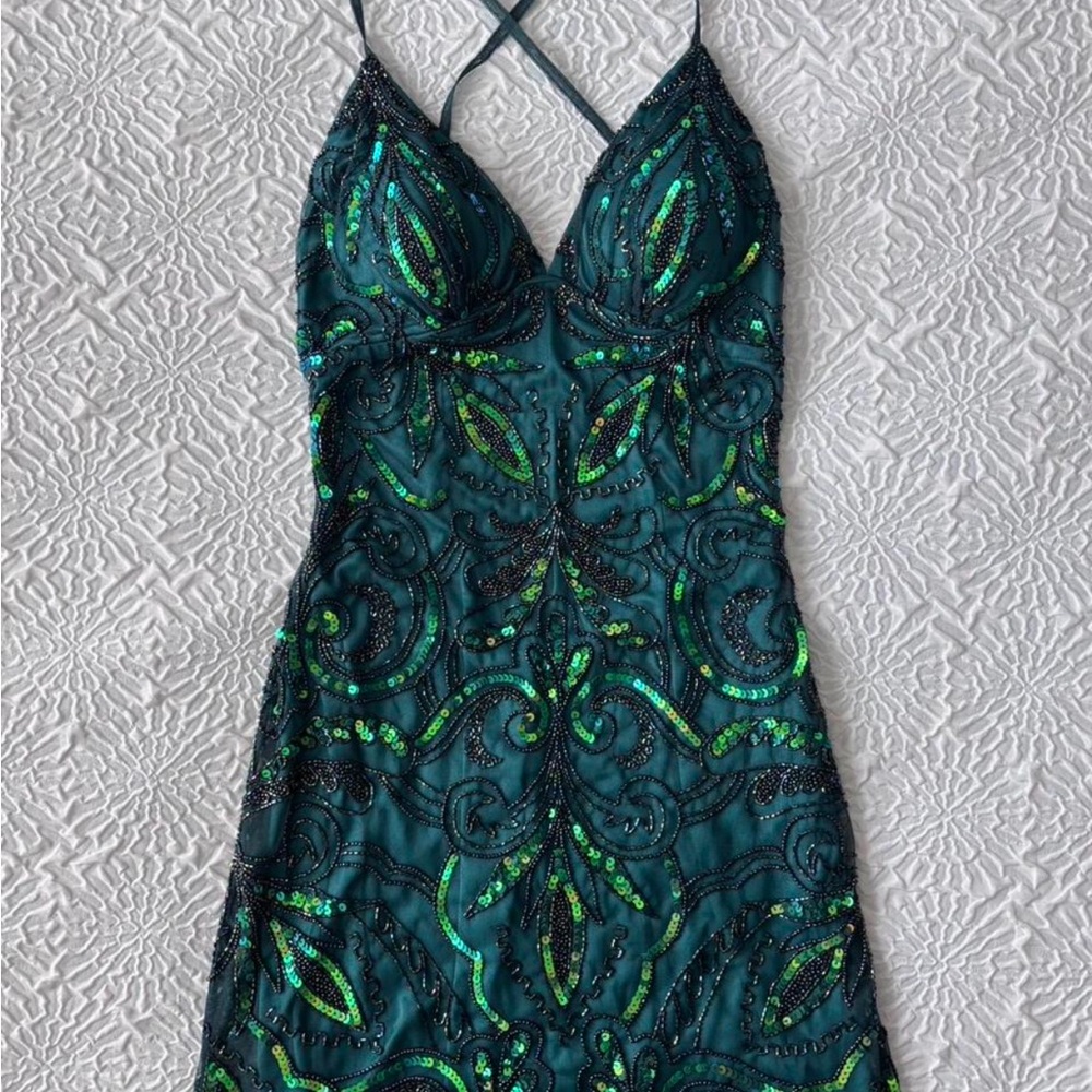 💚Emerald Beaded HOCO/Frosh Dress🪩